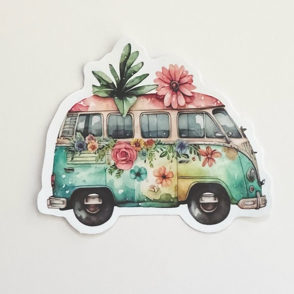 10/$10 Pretty Floral Van Sticker - Picture 1 of 1
